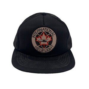 International Helifight Snapback Hat Mesh Back Maple Leaf Helicopter Adjustable